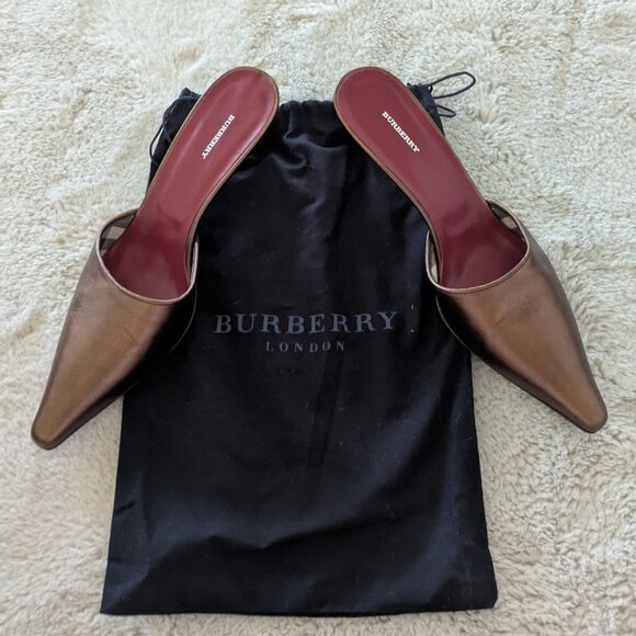 Burberry Leather Mules New!! ! - Picture 4 of 5